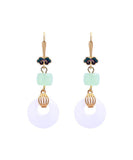 CIFEEO- Style Gold Ancient Gold Jade Auspicious Clouds Drop Earrings KX1060