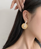 CIFEEO- Style Gold Metal Overgild Pearl Stud Earrings ZZ009