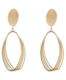 CIFEEO- Style Gold Sterling Silver Overgild Oval Drop Earrings GH1063