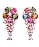 CIFEEO- Stylish Rainbow Sterling Silver Overgild Crystal Zircon Stud Earrings KX1013