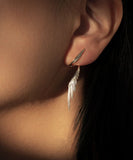 CIFEEO- Stylish Silk Sterling Silver Wing Drop Earrings GH1035