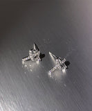 CIFEEO- Stylish Silk Sterling Silver Zircon Love Stud Earrings GH1006