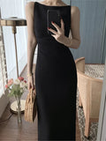 Cifeeo-New Women Summer Fashion Spaghetti Strap Sleeveless Sexy Dress Female Elegant Evening Midi Dress