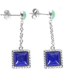 CIFEEO- Sterling Silver Gem Stone Drop Earrings