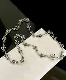 CIFEEO- Unique Silk Sterling Silver Hollow Out Auspicious Clouds Necklace KX1047