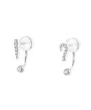 CIFEEO- Unique Silk Sterling Silver Zircon Asymmetric Stud Earrings GH1032