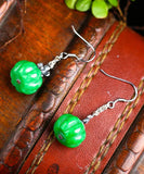 CIFEEO- Sterling Silver Jade Pumpkin Drop Earrings