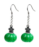 CIFEEO- Sterling Silver Jade Pumpkin Drop Earrings