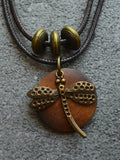 CIFEEO- Women Alloy Dragonfly Wooden Necklace