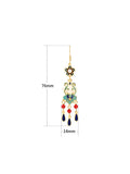 CIFEEO- Women Jade Enamel Alloy Tassel Earrings