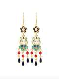 CIFEEO- Women Jade Enamel Alloy Tassel Earrings