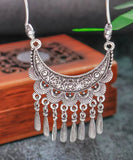 CIFEEO- Women Silk Sterling Silver Tassel Pendant Necklace DF1030