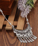 CIFEEO- Women Silk Sterling Silver Tassel Pendant Necklace DF1030