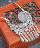 CIFEEO- Women Silk Sterling Silver Tassel Pendant Necklace DF1030