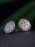 CIFEEO- Vintage Sliver Carve Round Earrings