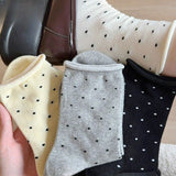 Cifeeo-Polka Dot Socks Feminina Ruffles Autumn Womans Ankle Socks Korean Style Kawaii Harajuku Cute Stockings Thin Japanese Tights 2024