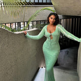 Cifeeo-Winter Sequins Long Sleeve Formal Occasion Dresses for Women 2025 Elegant Evening Party Dresses Sexy Cocktail Dress