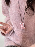 Cifeeo-Vintage Jewelry Y2K Style Sweet Cute Elephant Dinosaur Pendant Necklace for Women Men Fashion Long Rope Chain Necklace Vintage Y2K Jewelry Accessories