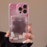 Cifeeo-gifts Pink and Purple Smudged Bear Phone Case