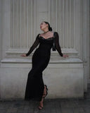 Cifeeo-Winter Black Formal Occasion Dresses Elegant and Beautiful Long Sleeve Bodycon Party Evening Dresses Long Vestidos