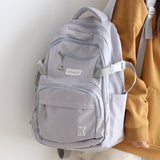 Cifeeo-back to school gifts Waterproof Nylon Backpack New Large Capacity Multiple Pockets Men and Women Insert Buckle Travel Bag Unisex Schoolbag