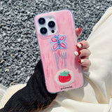 Cifeeo-gifts Girly Pink Tomato Butterfly Phone Case
