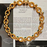 Cifeeo-vintage Valentines Gift Fashion Trend Vintage Literature Elegant  Quality Shining Rhinestone Inlaid Gems Fried Dough Twists Knitted Necklace Bracelet-Mom's Gift