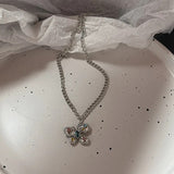 Cifeeo-Vintage Jewelry Y2K Style Butterfly Star Necklace For Women New Trend Vintage Simple Love Heart Pendant Elegant Party Jewelry Birthday Gifts