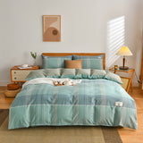 Cifeeo-100% Cotton Bedding Quilt Cover Set with Pillowcase Japan Style Grid  housse de couette 220x240 Duvet Cover set King Size