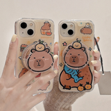 Cifeeo-gifts Kawaii Cartoon Capybara Magnetic Stand Phone Case