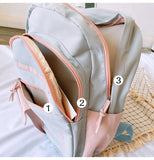 Cifeeo-back to school gifts Harajuku Backpack for Girls Female Kawaii Book Fashion Cute Ladies Bag Waterproof Nylon Backpack Student Women School Bag Laptop