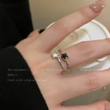 Cifeeo-Vintage Jewelry Y2K Style Vintage Goth Thorny Rose Couple Rings For Men Women Charm Irregularity Opening Stainless Steel Punk Finger Ring Jewelry Y2k Gift