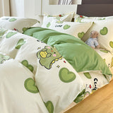 Cifeeo-2025 Spring Bedding Set Cute Dog Bedding Set No Filler Girls Boys Single Queen Size Duvet Cover Flat Sheet Pillowcase Floral Cartoon Home Bed Linens