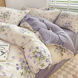 Cifeeo-2025 Spring Bedding Set Ins Duvet Cover Set No filler Floral Style with Flat Sheet Pillowcase Twin Queen Double Girls Boys Home Deco New Bed Linen