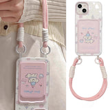 Cifeeo-gifts Cartoon Pink Puppy Card Holder Phone Case