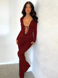 Cifeeo Sexy Party Deep V Neck Jumpsuits For Women Elegant Backless Rompers Womens Jumpsuit 2025 Autumn Winter Overalls