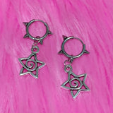Cifeeo-Vintage Jewelry Y2K Style Korean Fashion Cute Star Swirl Earrings Gothic Charms Rivet Earrings for Women Punk Grunge Jewelry Vintage Accessories Cool
