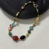 Cifeeo-Vintage Jewelry Y2K Style vintage Colored Harajuku Beaded Star Necklace Women's Chinese Style Ethnic Handmade Jewelry