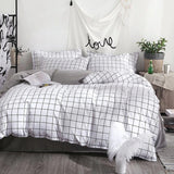 Cifeeo-spring comforter sets Plain Grid Bedding Set
