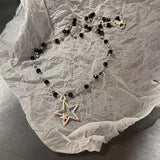 Cifeeo-Vintage Jewelry Y2K Style Vintage Fashion Leather rope Star Pendant Necklace For Women Men Antique Silver Color Jewelry Accessories Y2k Aesthetic