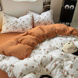 Cifeeo-spring comforter sets Vintage Roses Print Fall Bedding Set