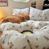 Cifeeo-spring comforter sets Vintage Roses Print Fall Bedding Set