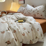 Cifeeo-spring comforter sets Vintage Roses Print Fall Bedding Set
