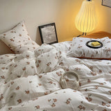 Cifeeo-spring comforter sets Vintage Roses Print Fall Bedding Set