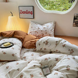 Cifeeo-spring comforter sets Vintage Roses Print Fall Bedding Set