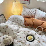 Cifeeo-spring comforter sets Vintage Roses Print Fall Bedding Set