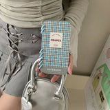 Cifeeo-gifts Simple Blue And Pink Checkered Notebook Phone Case