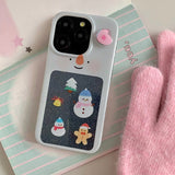 Cifeeo-gifts Cute Glitter Snowman 3d Rotation Phone Case