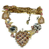 Cifeeo-vintage Valentines Gift Retro Shining Love Palace Style Banquet Attends Eye-catching Crystal Necklace-Mom's Gift