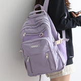 Cifeeo-back to school gifts Simple Cute Women Large Capacity Backpack Korean High Quality Schoolbag for Teenage Girls Harajuku Lady 15.6 Inch Laptop Daypack